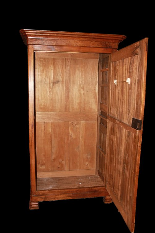 French Louis Philippe-style 1-door Sideboard In Walnut, 1800-photo-3