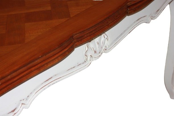 19th-century Provençal-style Extendable Rectangular Table, White Pickled Finish-photo-2
