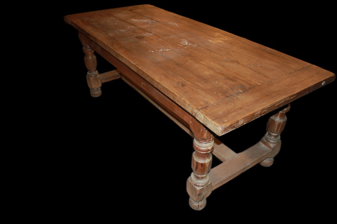 Grande Table Rustique Française en Noyer du Début du XXe Siècle-photo-2