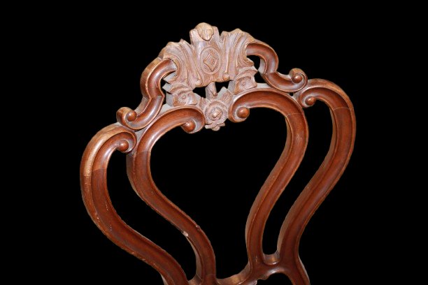Set Of 4 Nordic Biedermeier-style Chairs In Walnut-photo-4
