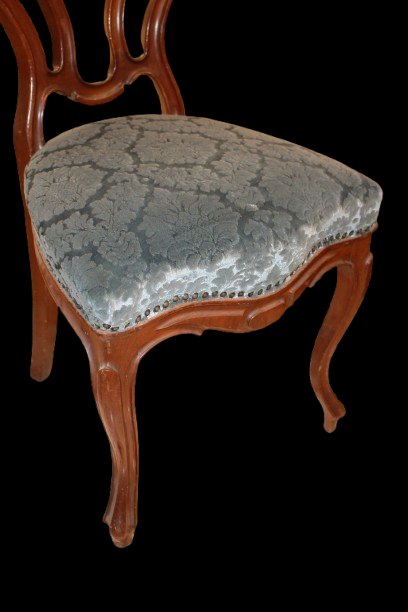 Set Of 4 Nordic Biedermeier-style Chairs In Walnut-photo-1