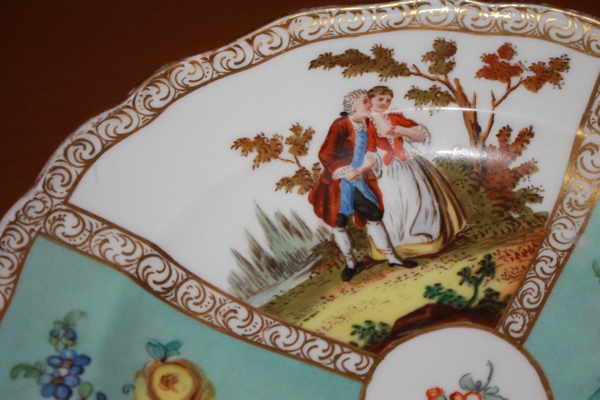 Assiette en Porcelaine de Meissen à Scènes Galantes – XIXe Siècle-photo-4