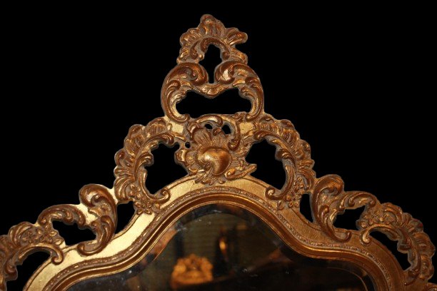 Early 20th-century Italian Gilded Mirror With A Cornice-photo-2