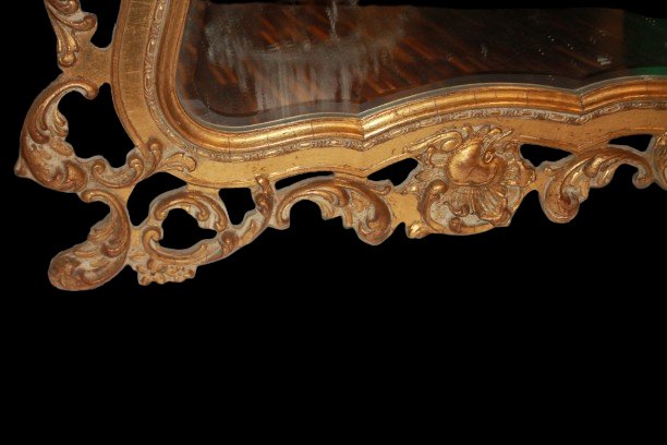 Early 20th-century Italian Gilded Mirror With A Cornice-photo-4