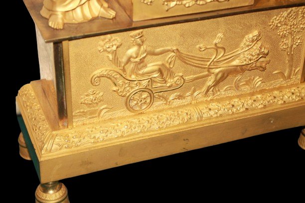 French Empire-style Mercury-gilded Bronze Table Clock-photo-1