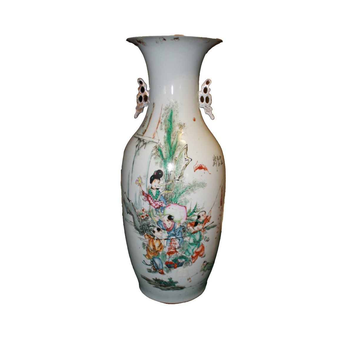 Large Chinese Porcelain Vase Decorated With Figures, 19th Century