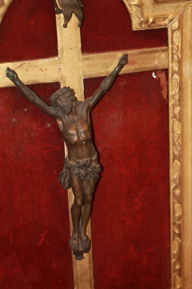 Bronze Crucifix For Display Or Wall Mounting, Late 1700s-photo-2