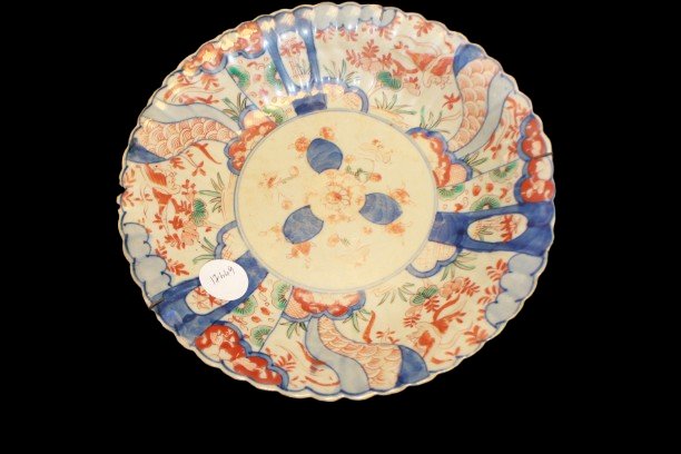 Ensemble de 6 assiettes anciennes japonaises en porcelaine style Imari, XIXe siècle-photo-2