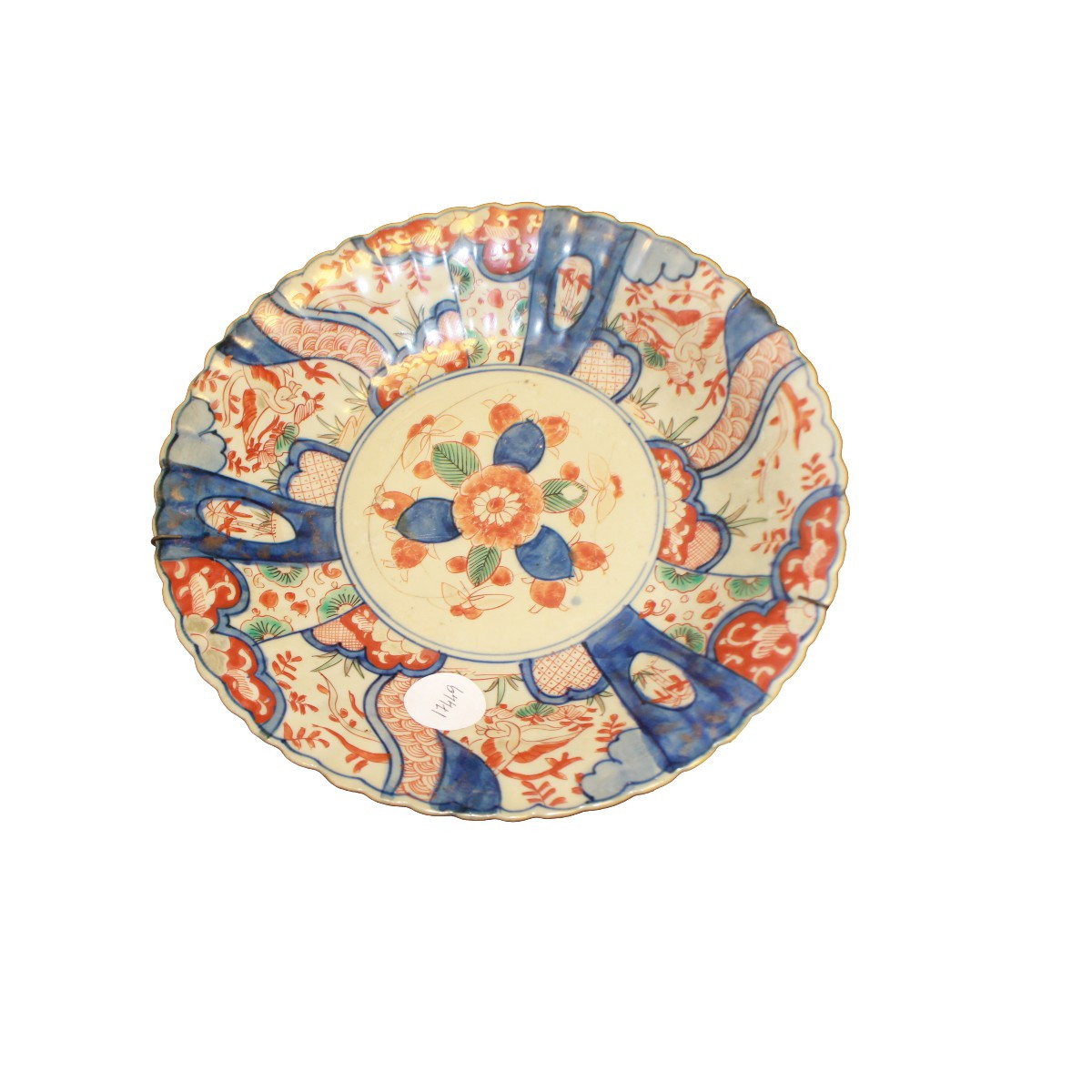 Ensemble de 6 assiettes anciennes japonaises en porcelaine style Imari, XIXe siècle