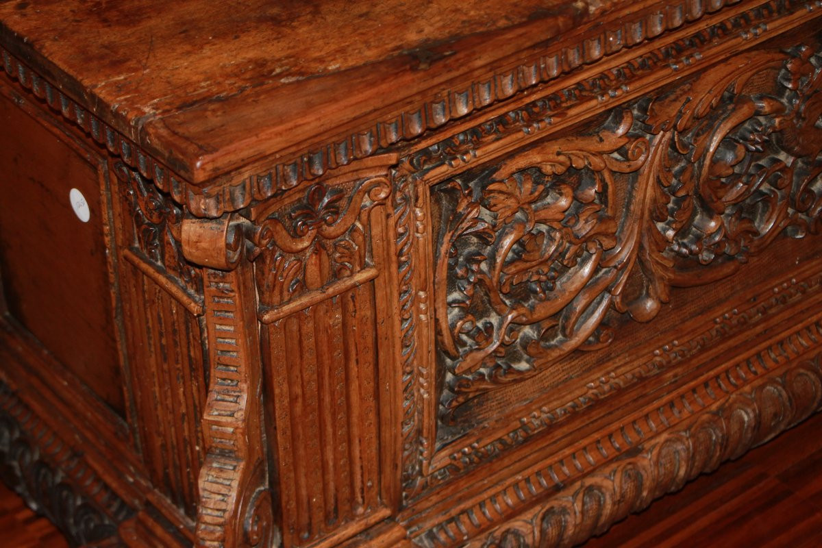 Late 16th-century French Renaissance Chest, Walnut-photo-3