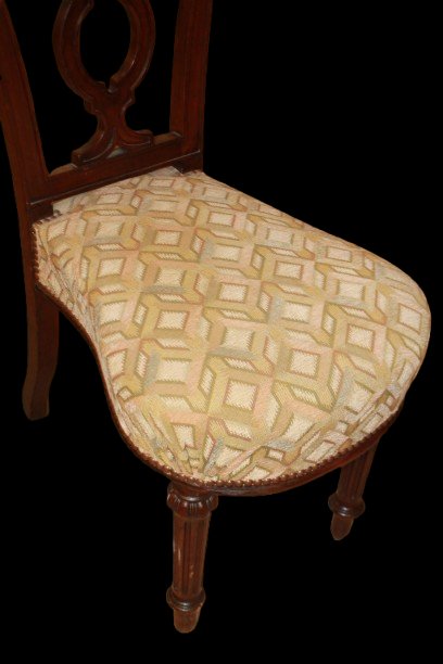 19th-century French Conversation Armchair, Upholstered-photo-3