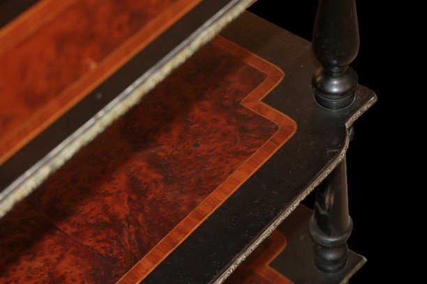 French Napoleon III-style Planter From The 1800s, Made Of Various Polychrome Woods-photo-3