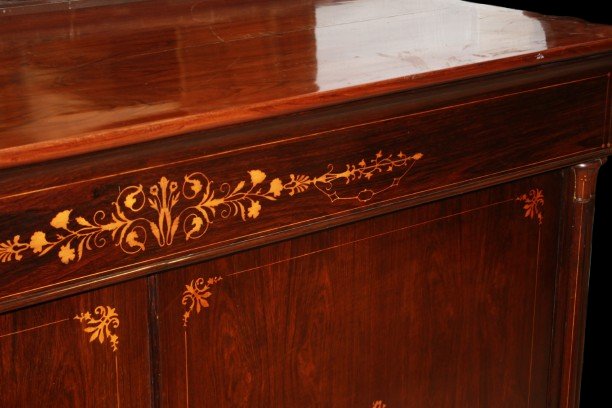 Charles X-style French Sideboard In Inlaid Rosewood-photo-2
