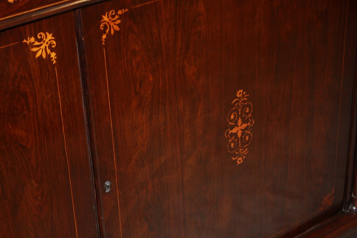 Charles X-style French Sideboard In Inlaid Rosewood-photo-3