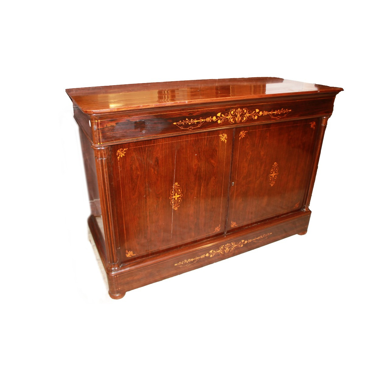 Charles X-style French Sideboard In Inlaid Rosewood