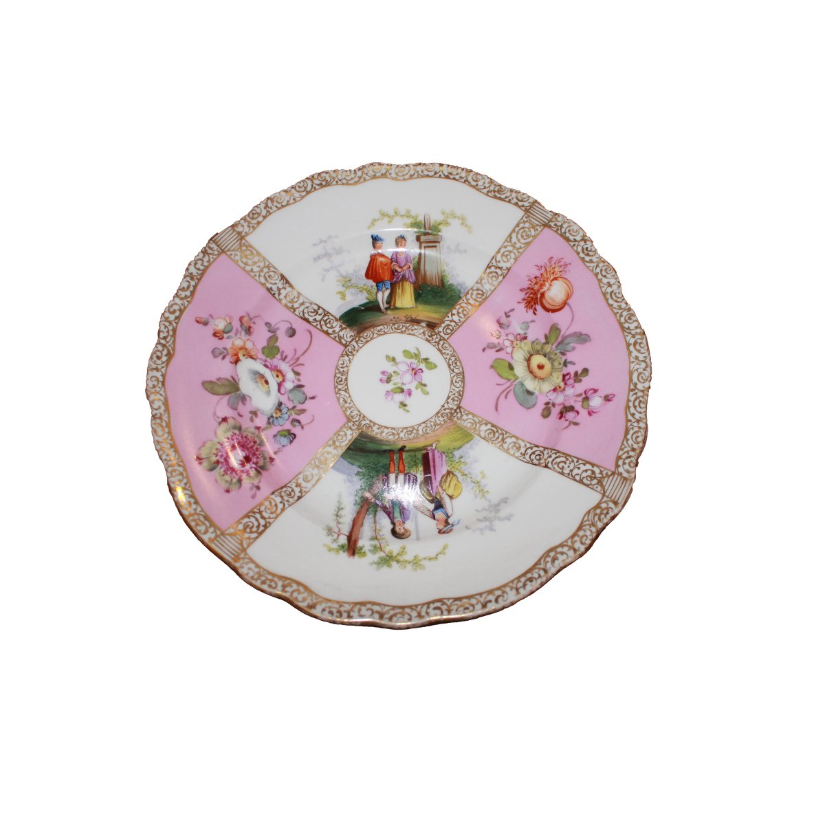 19th-century Meissen Porcelain Plate With Roses