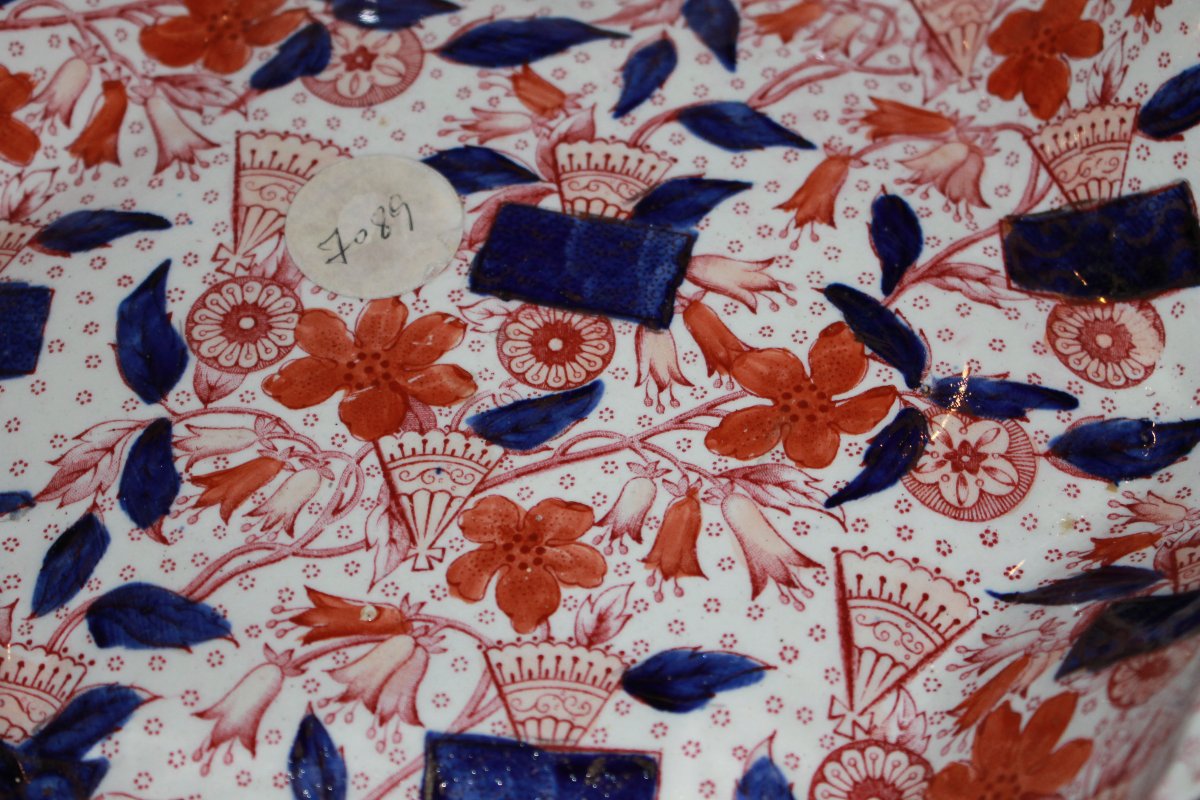 19th-century English Centerpiece Plate In The Japanese Imari Style-photo-4