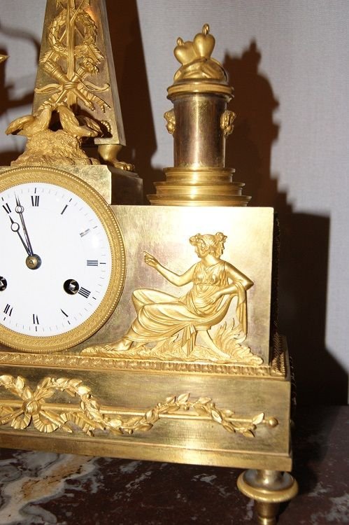 Empire-style Table Clock Featuring Cupid And The Muses In Mercury-gilded Bronze-photo-1