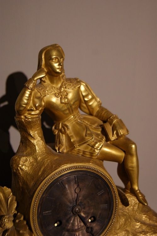 Antique French Empire Style Bronze Mantel Clock From 1800 - Nobleman-photo-2