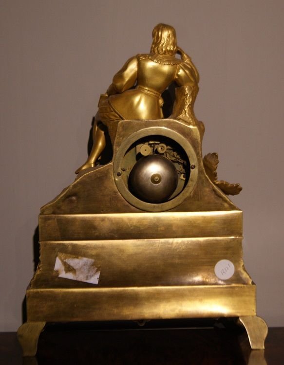 Antique French Empire Style Bronze Mantel Clock From 1800 - Nobleman-photo-4
