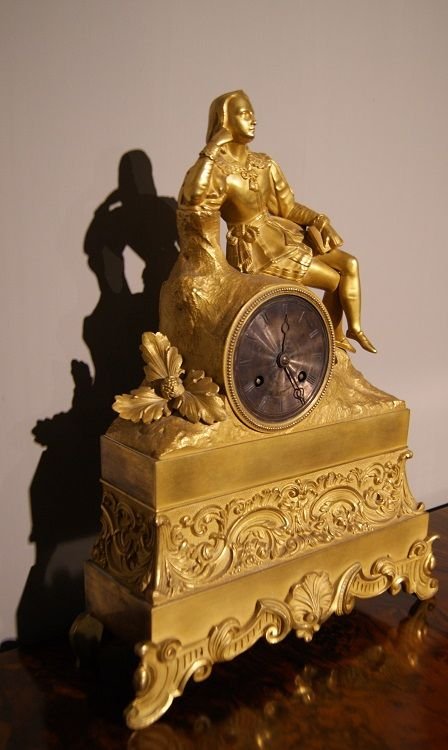 Antique French Empire Style Bronze Mantel Clock From 1800 - Nobleman-photo-1