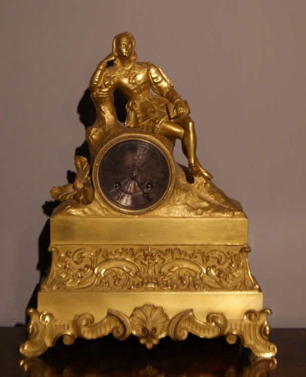 Antique French Empire Style Bronze Mantel Clock From 1800 - Nobleman