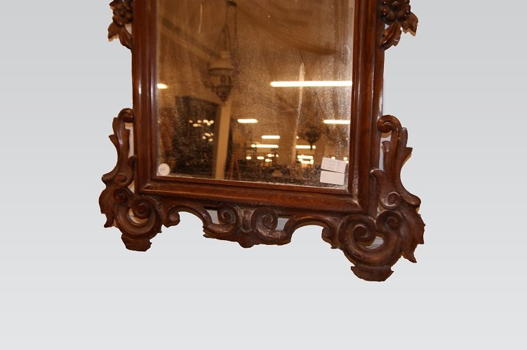 Miroir de style Louis Philippe en bois d'acajou richement sculpté-photo-3