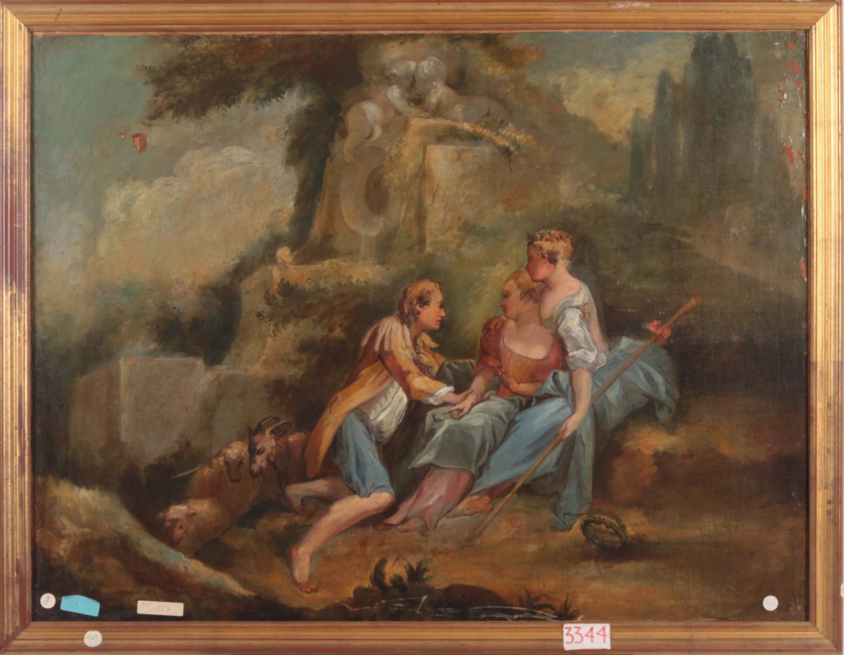 Oil On Canvas: Pastoral Scene