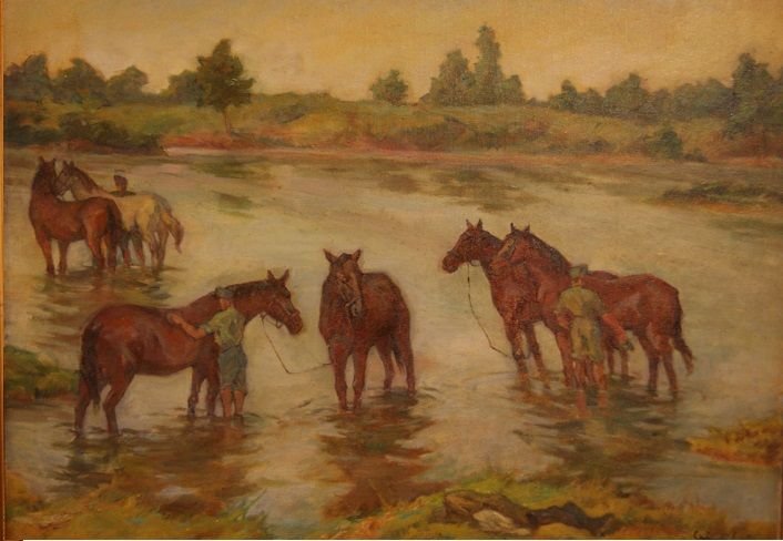 Oil On Canvas Depicting -photo-2