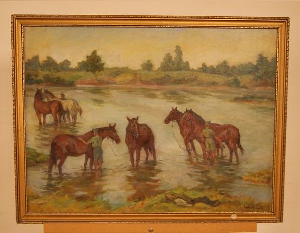 Oil On Canvas Depicting 