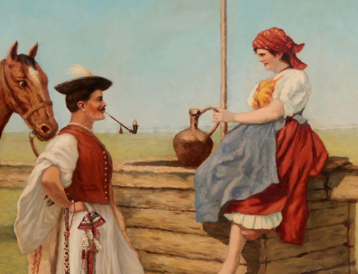 Oil On Canvas Depicting -photo-3