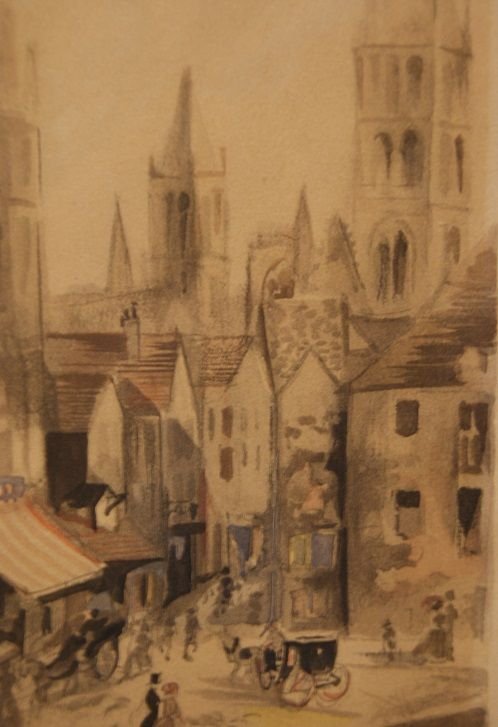 Paire d'aquarelles françaises-photo-3