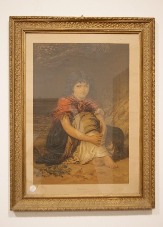 Estampe couleur antique de 1800 d’Edwin Longsden Long  Mliss 