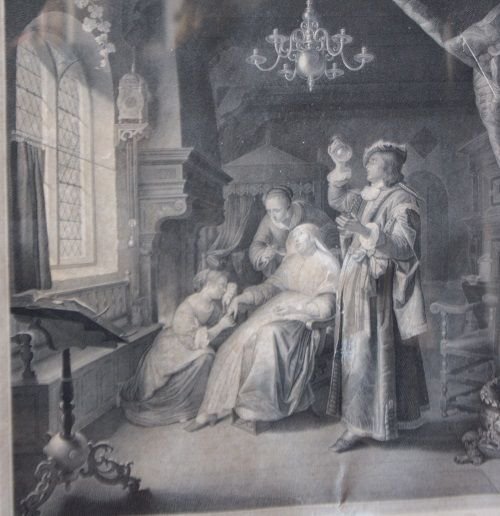 Estampe française de 1800 "La femme Ludropique"-photo-3