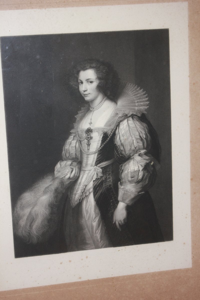Gravure Française du XIXe Siècle Portrait d'une Dame-photo-2
