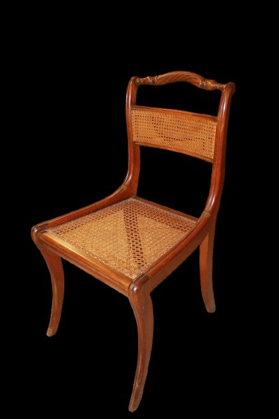 Suite de 6 chaises françaises style Louis-Philippe en noyer avec cannage de Vienne, XIXe siècle-photo-2