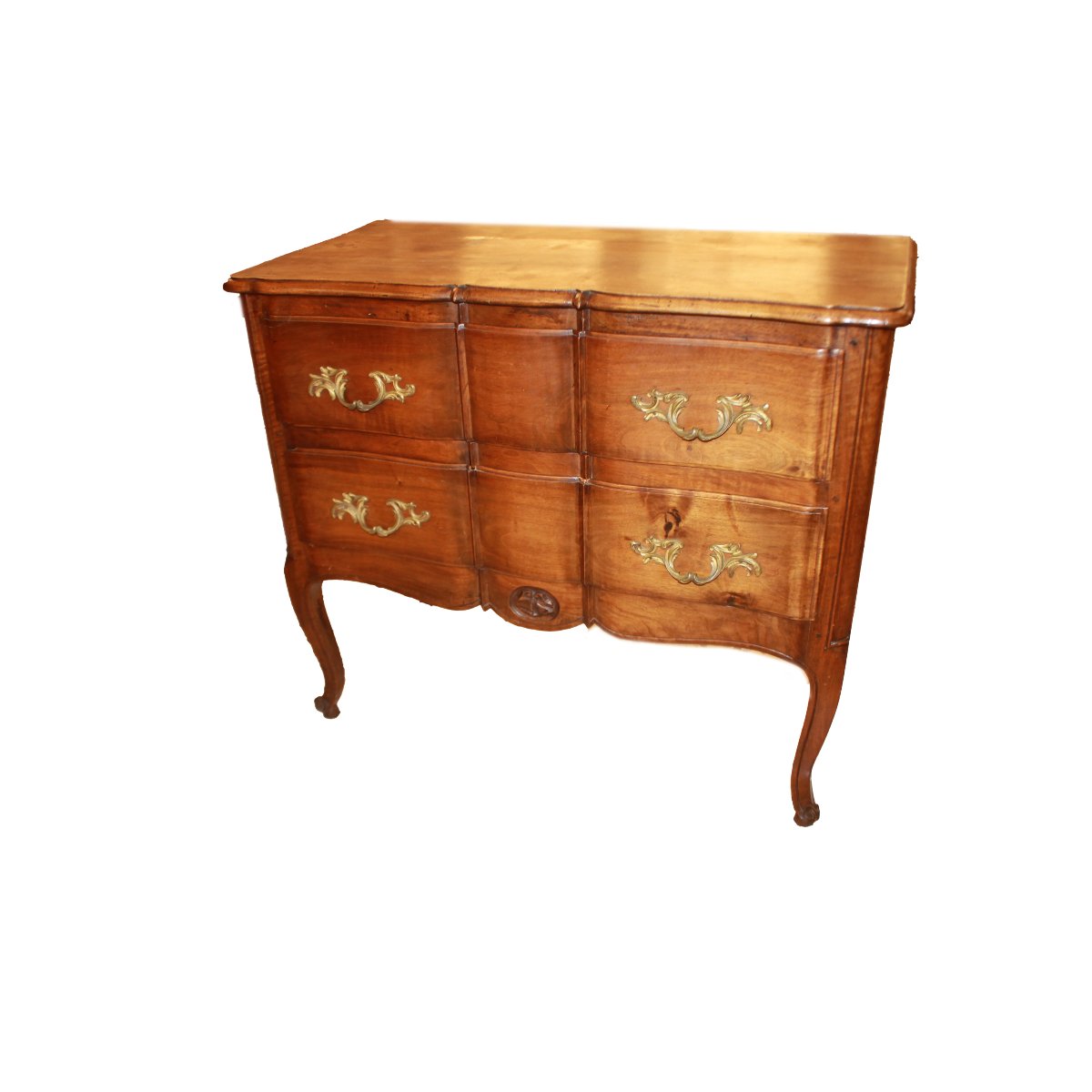 Petite commode française ancienne provençale en noyer, milieu XIXe siècle