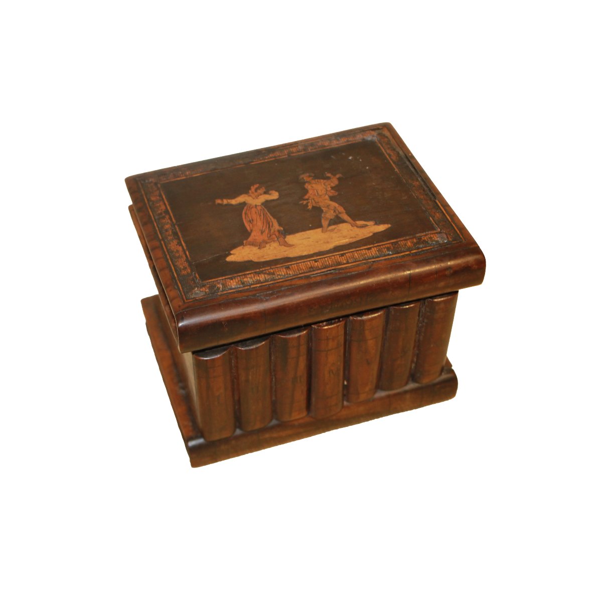 Inlaid Wooden Jewelry Box With A Dancing Scene