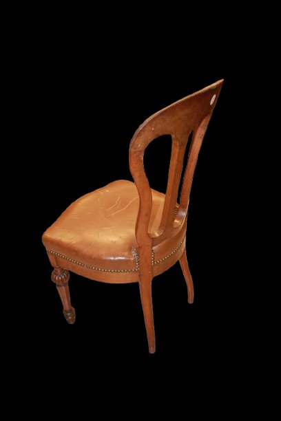 Suite de 6 chaises françaises style Charles X en acajou, milieu XIXe siècle-photo-3
