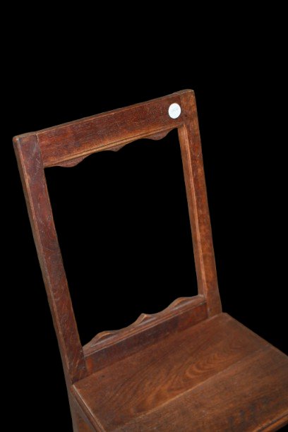 Suite de 4 chaises rustiques françaises en chêne, fin XIXe siècle-photo-3