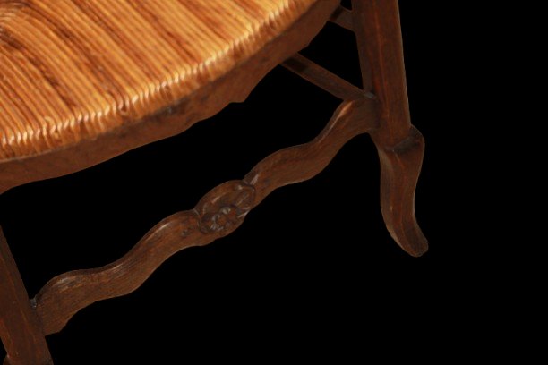 Suite de 6 chaises françaises style Provençal en chêne, fin XIXe siècle-photo-4