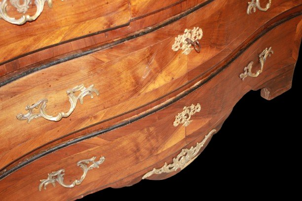 Bureau à pente français style Louis XV avec marqueterie, fin XVIIIe siècle-photo-4