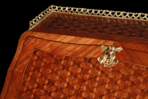 Stunning 1800s French Louis XV Folding Table With Bronze Accents-photo-2