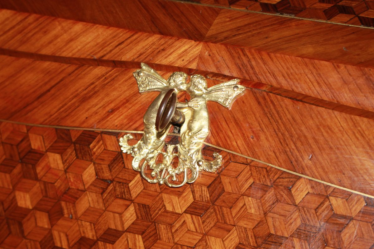 Stunning 1800s French Louis XV Folding Table With Bronze Accents-photo-3