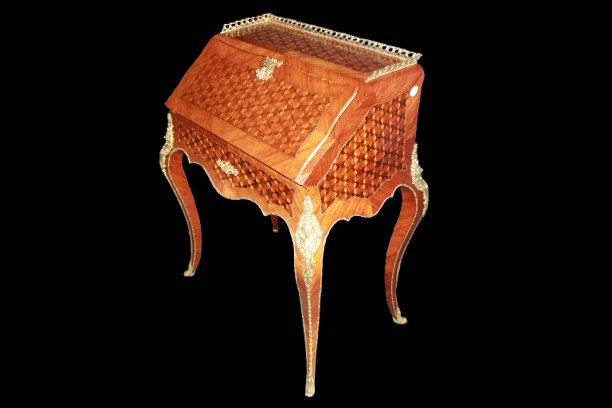 Stunning 1800s French Louis XV Folding Table With Bronze Accents-photo-4