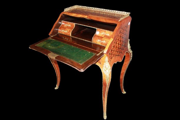 Stunning 1800s French Louis XV Folding Table With Bronze Accents-photo-3