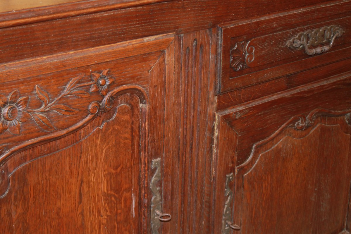 Provençal French Sideboard From The Second Half Of The 1800s, Made Of Solid Oak-photo-2
