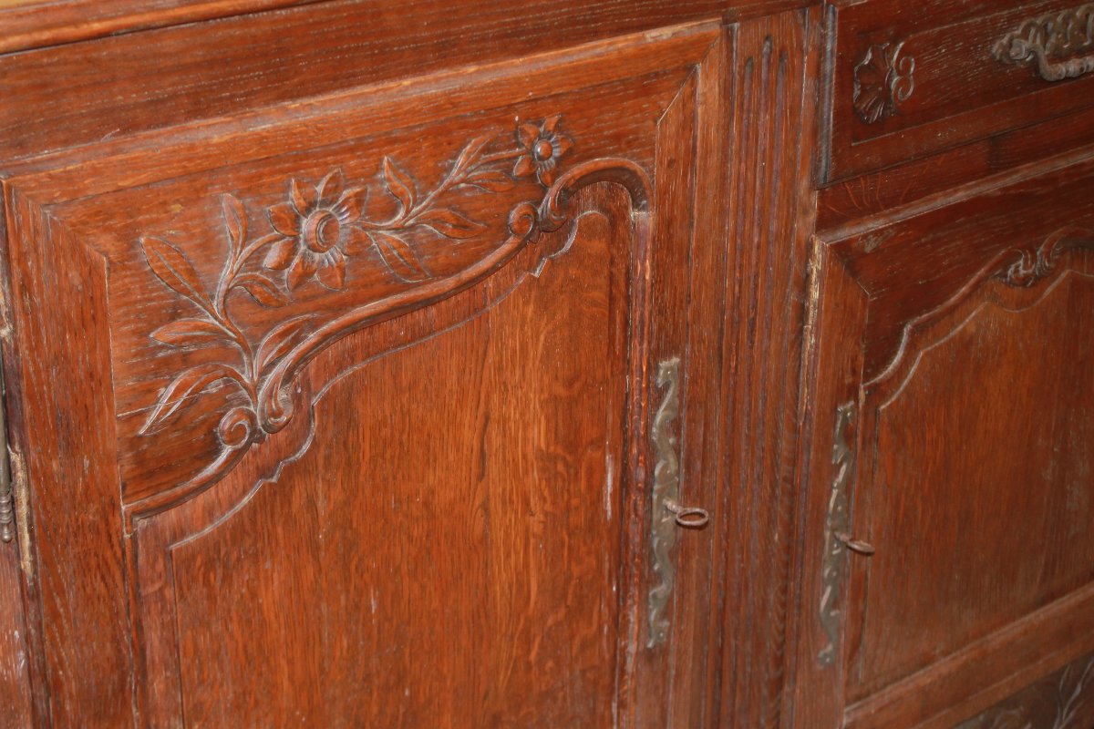 Provençal French Sideboard From The Second Half Of The 1800s, Made Of Solid Oak-photo-3