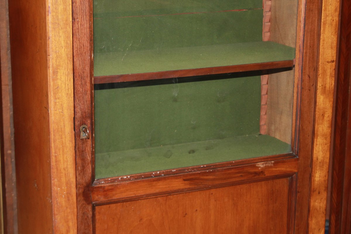 19th-century Mahogany French-style Single-door Bookcase Display Cabinet-photo-4