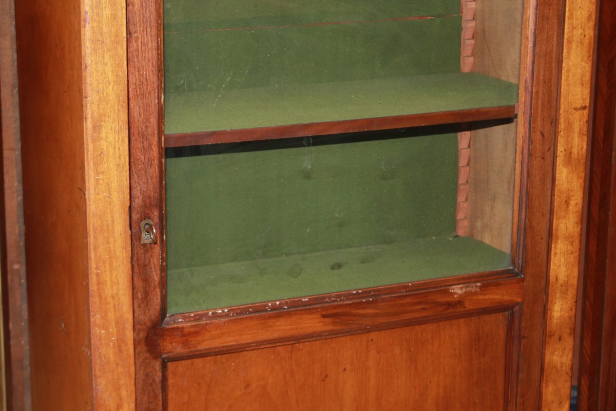 19th-century Mahogany French-style Single-door Bookcase Display Cabinet-photo-1